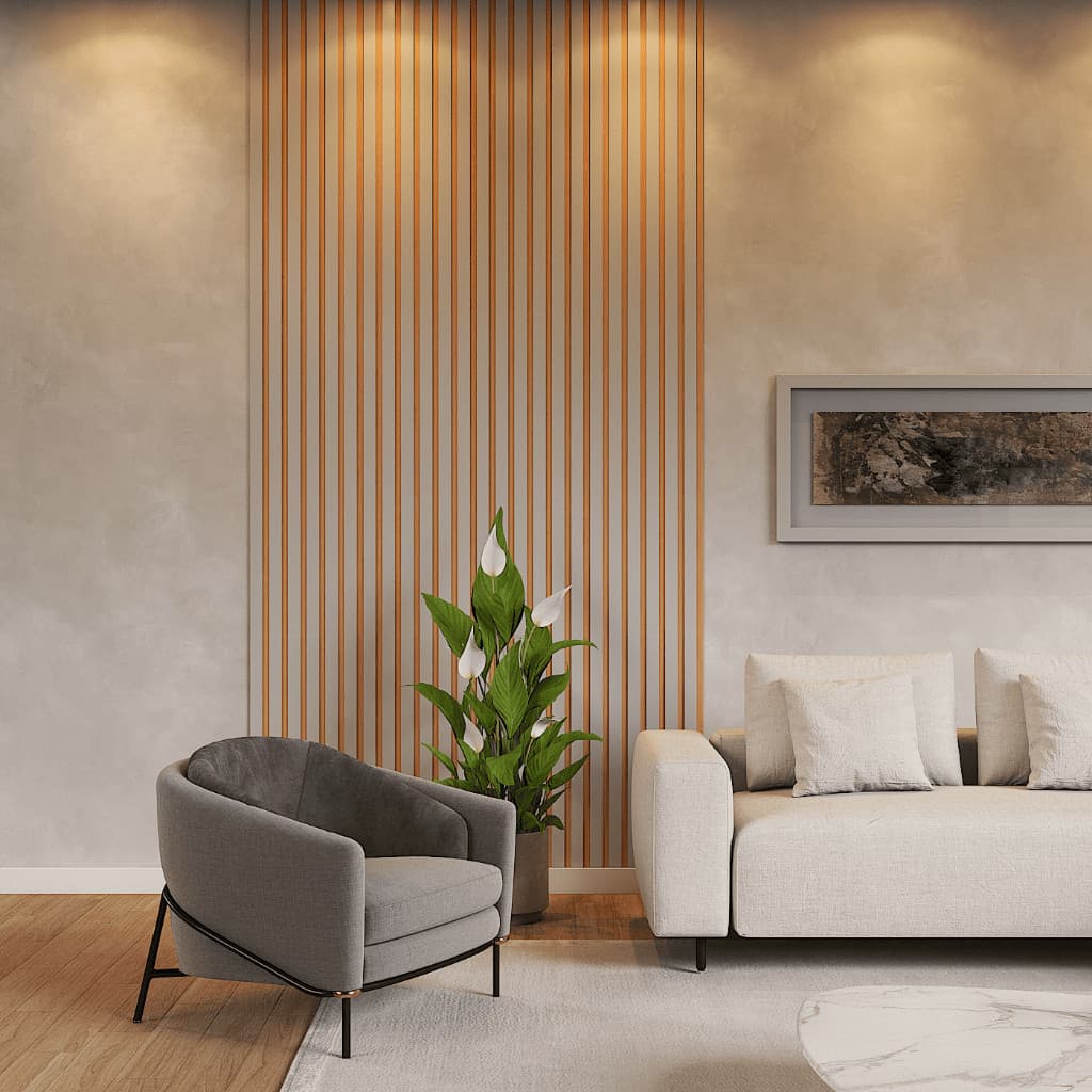 Kit 30 Revestimento Ripado Painel Placa Decorativa MDF 45x11cm