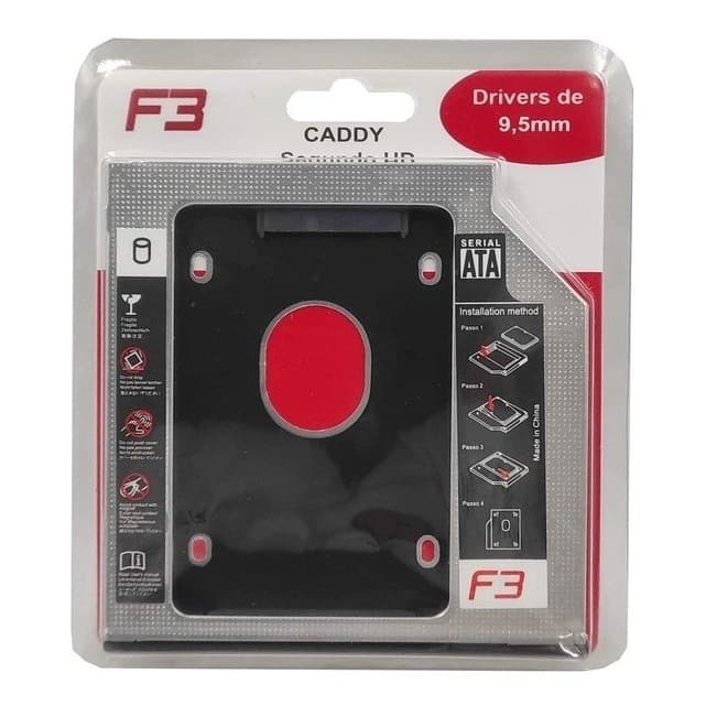 Adaptador Caddy Dvd Para Segundo Hd Ou Ssd 2.5 Sata 9.5mm