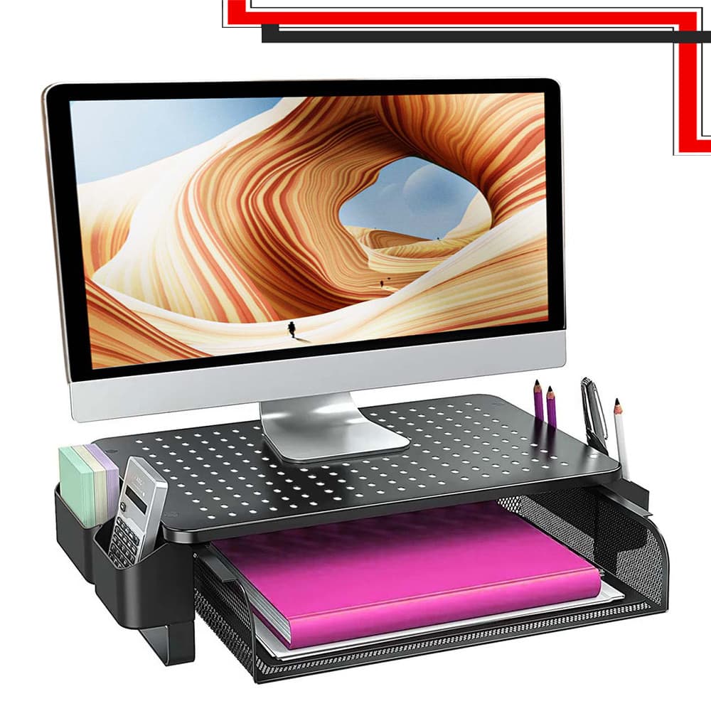 Suporte Para Computador Monitor PC Setup Gamer Mesa Organizador Home Office Ergonomico com gaveta e suporte de caneta