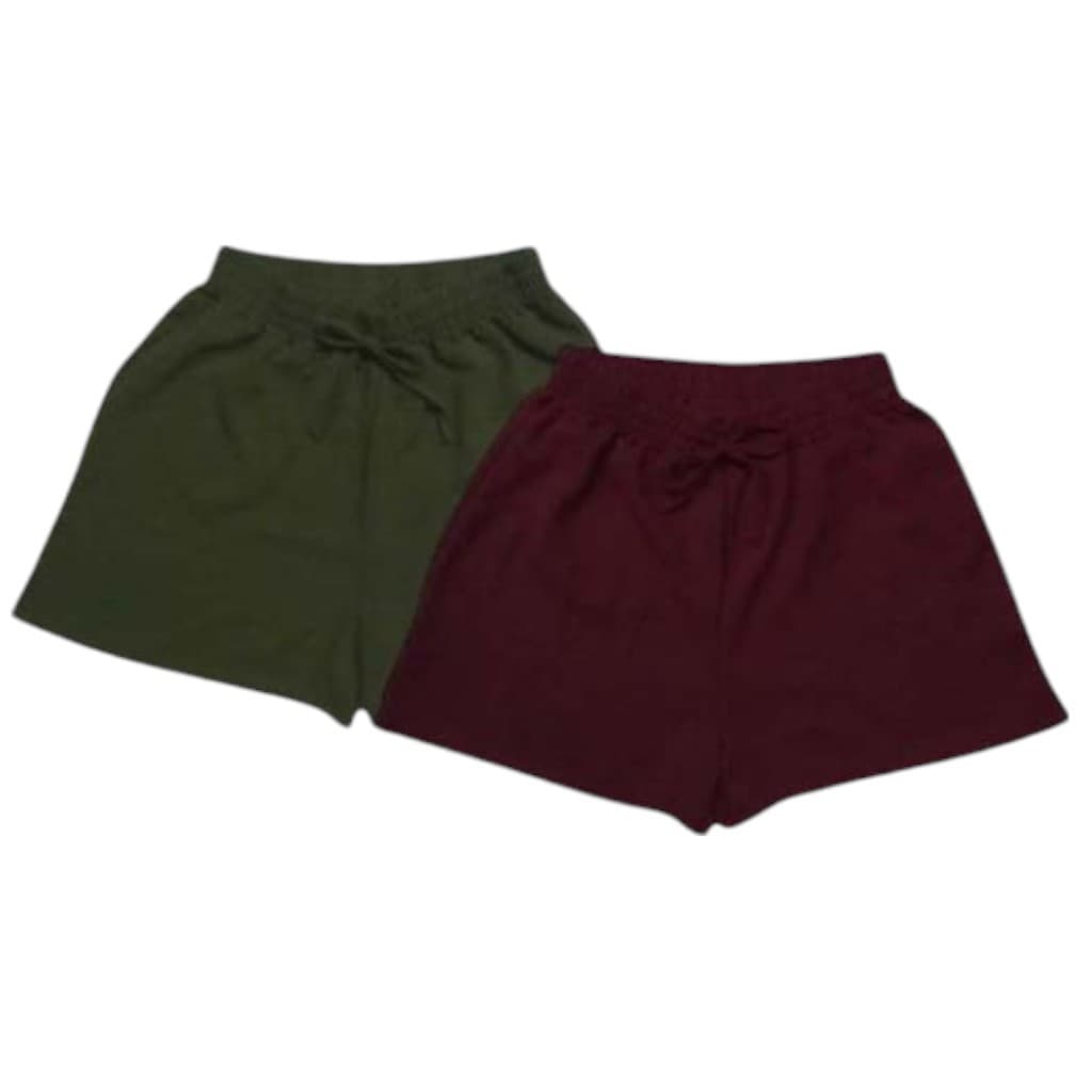 Kit 2 Peças Short Feminino Duna Sem Bolso