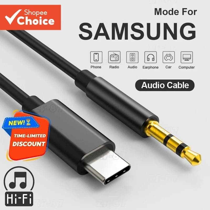 Tipo-C Para 3.5mm Aux Áudio Música plug Cabo De Sinal Do Carro Alto-Falante Fones De Ouvido Adaptador Samsung S24