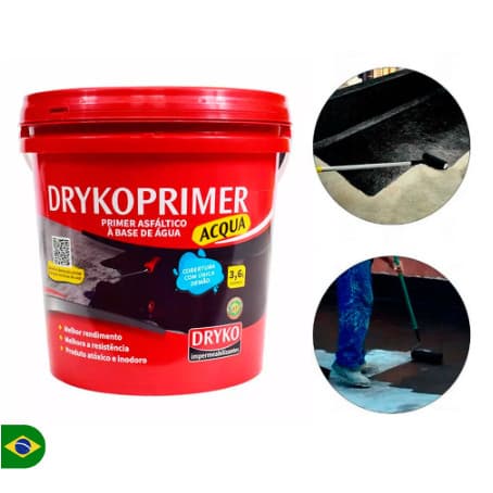 Primer asfáltico 3,6l para mantas e fitas asfálticas a Base D´agua - DrykoPrimer