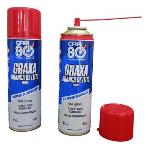 Kit 2 Unidades Graxa Branca De Lítio Spray 300ml Car80