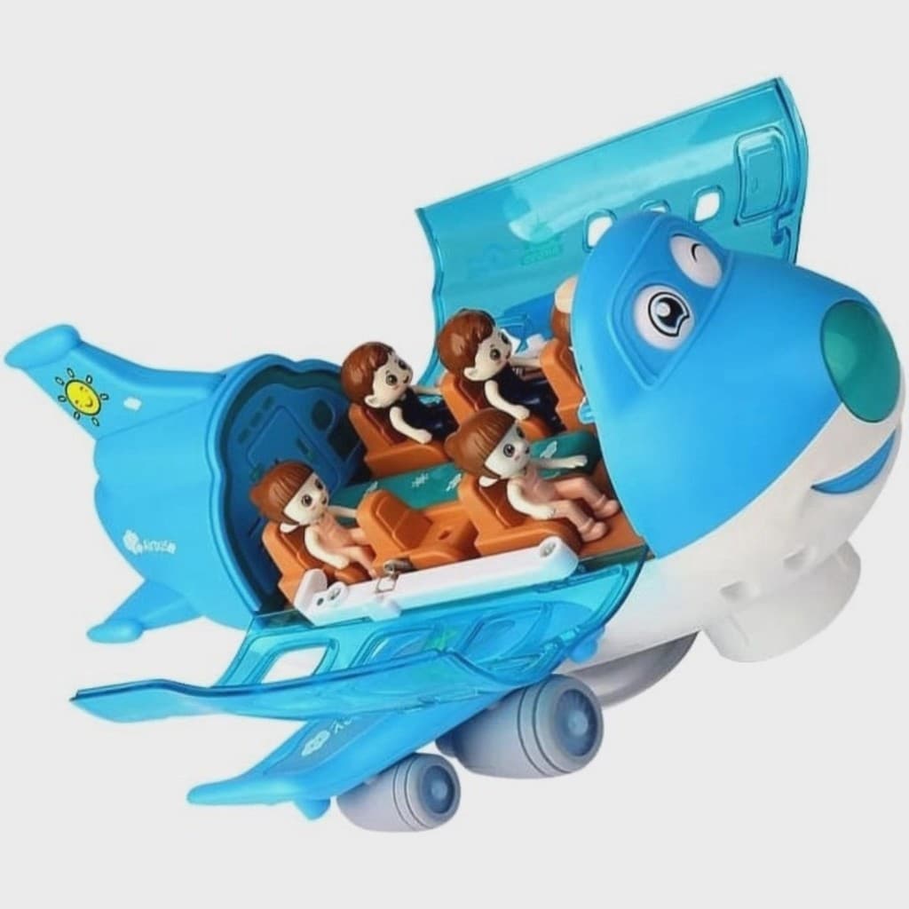 Brinquedo Musical Avião Azul Infantil Com Luzes Entrega Imediata Seguro Ideal Para Seu Filho