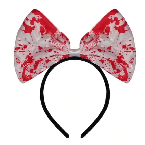 Tiara Halloween Laço com Sangue- Acessórios Fantasia