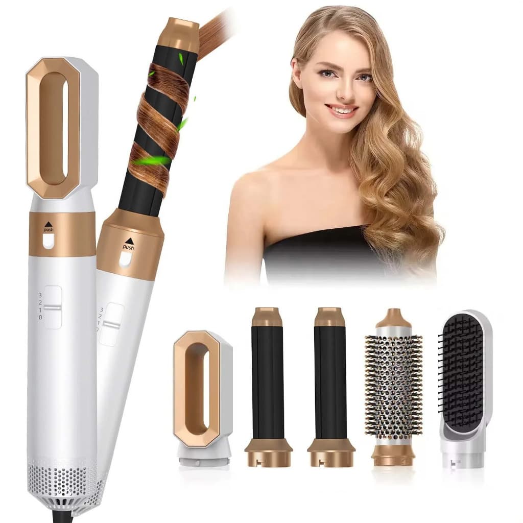 Escova Secadora 5 em 1 Modeladora Profissional Alisadora de Cabelo Anti Frizz Kimi Utilidades