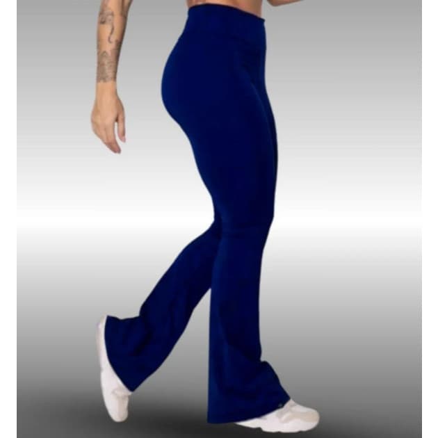 Calça FLARE Leg Feminina Boca Sino Bailarina Legging Cintura Média Suplex, Academia. Fitness, Casual