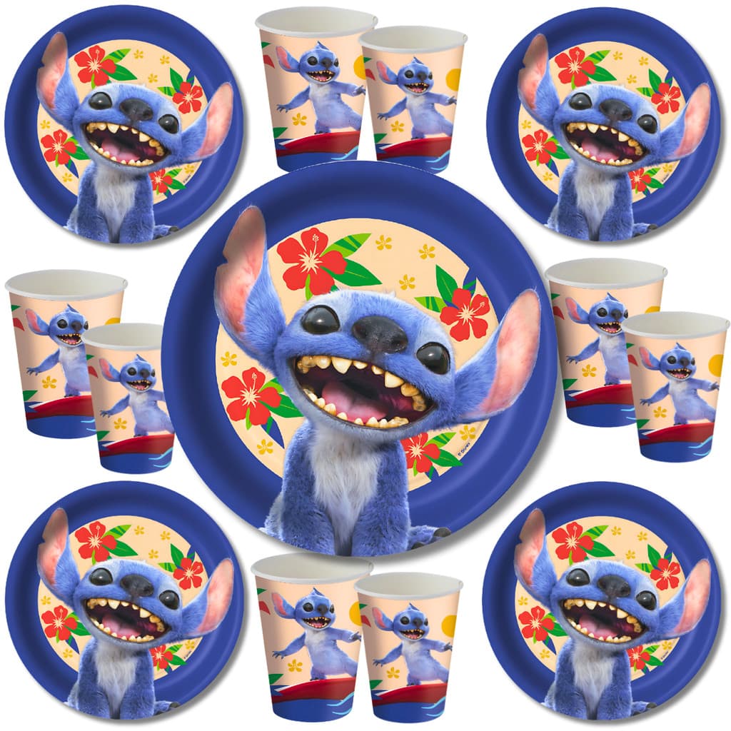 Kit Festa Lilo Stitch 8 Copos 8 Pratos Aniversário Infantil