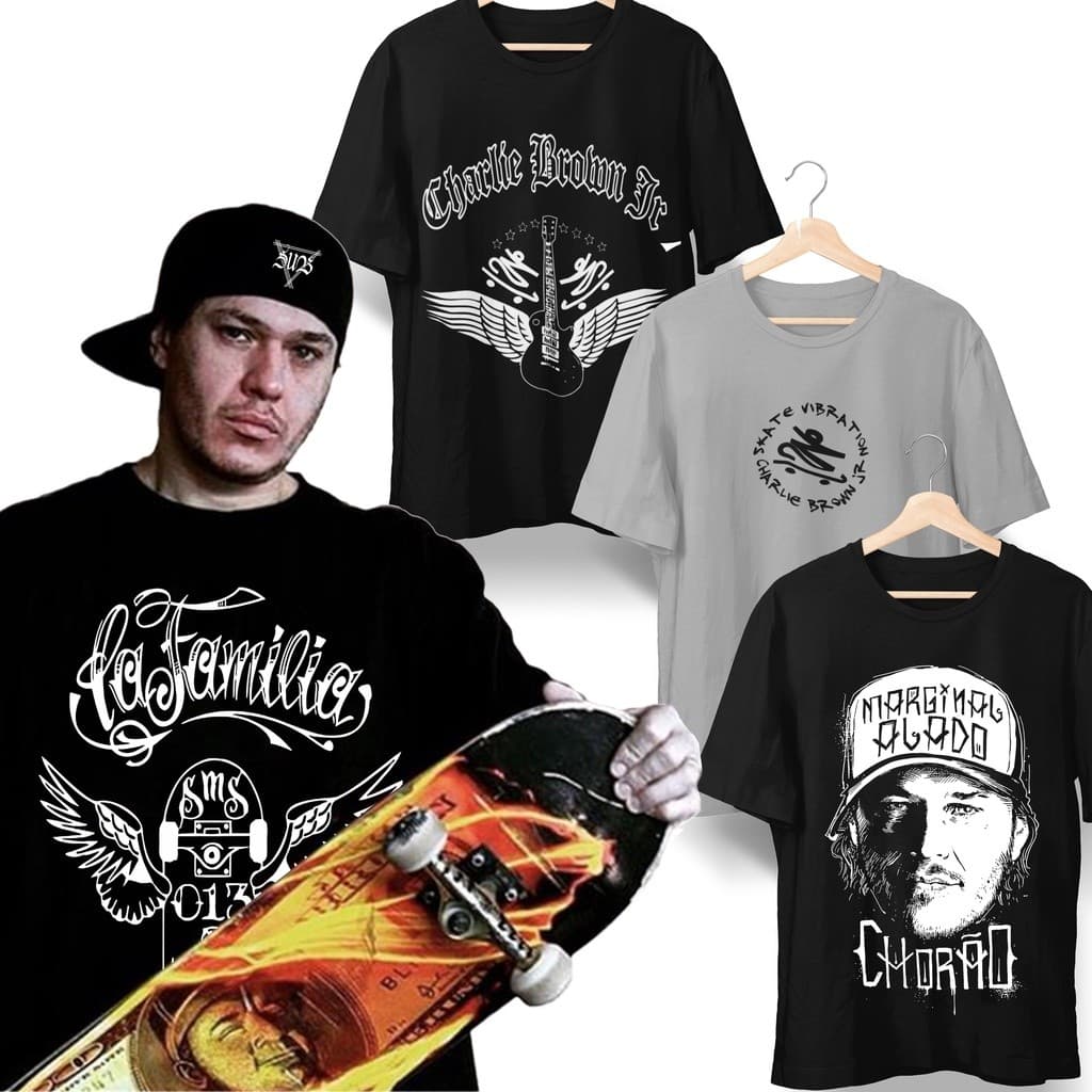 Camiseta Charlie Brown Jr. La Familía 013 Skateboard Rap Nacional Hip Hop Street Wear