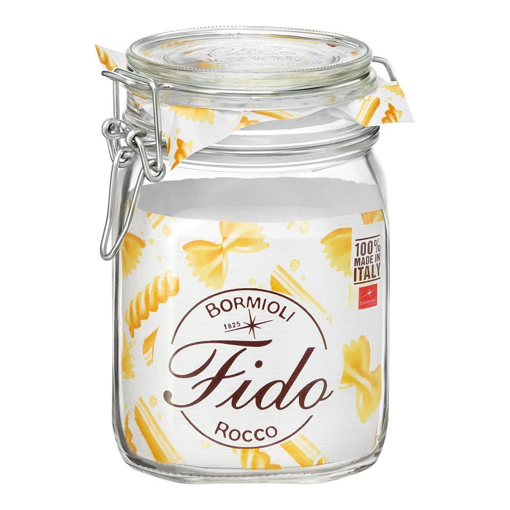 Pote Hermético Fido Vidro 1L Transparente Bormioli Rocco