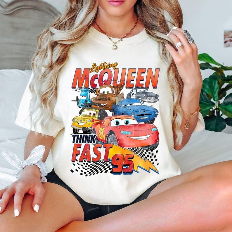 Camiseta Feminino Cars Lightning McQueen Tshirt Carro Blusa Unissex Algodão Premium Streetwear Envio Imediato