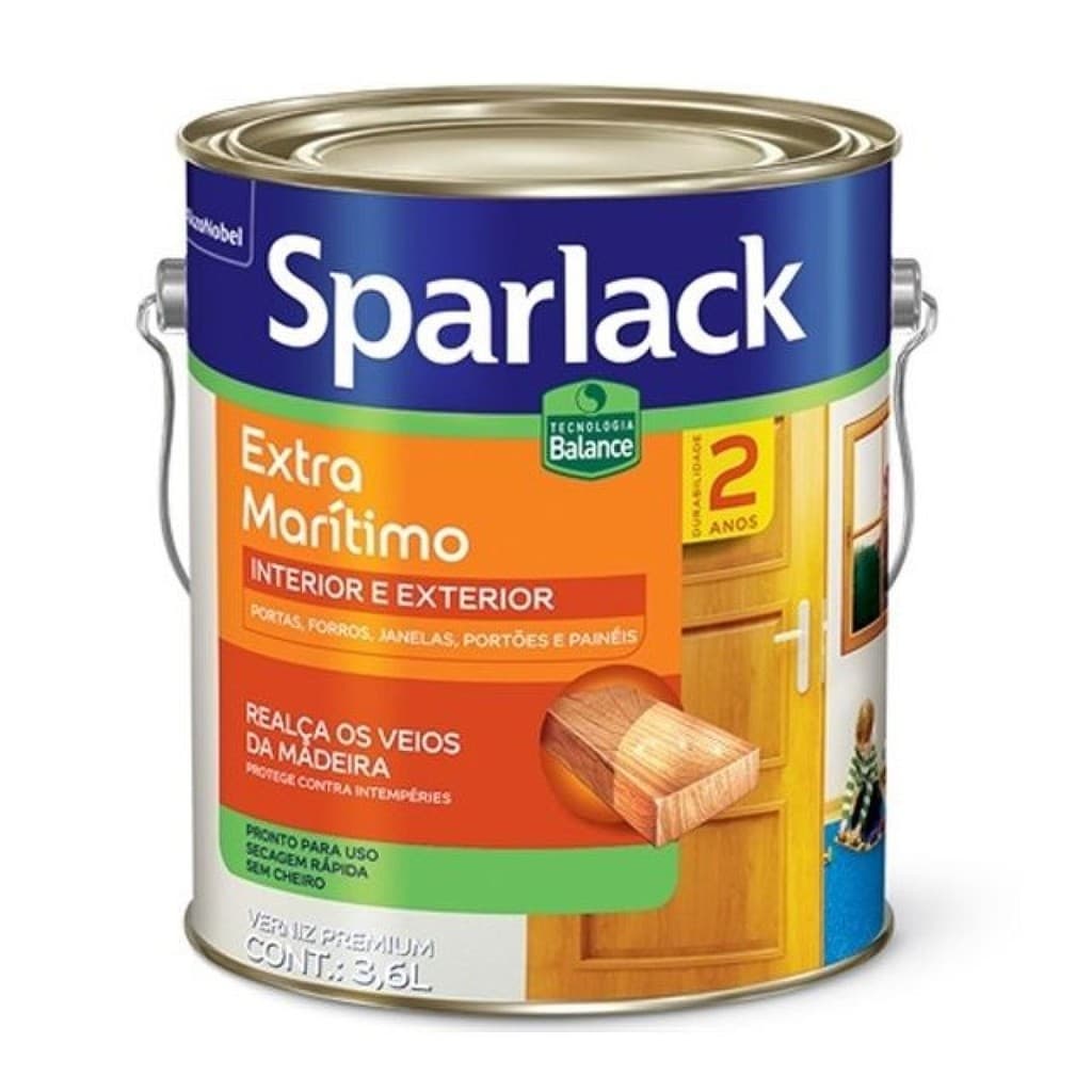 Verniz Alto Brilho Extra Maritimo Sparlack Incolor 3.6l - Coral