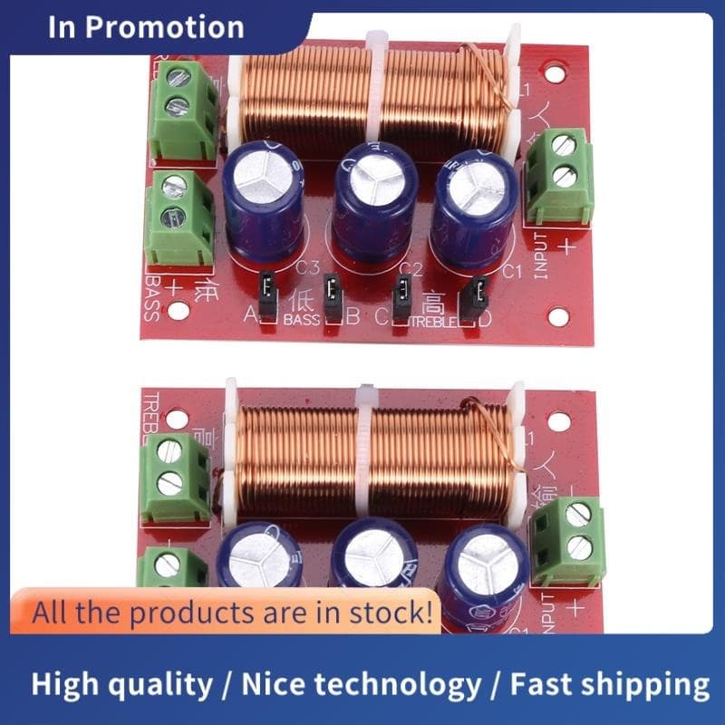 2Pcs 400W Alto-Falante Crossover 2 Way Ajuste De Áudio Tweeter Falantes De Graves Filtro Divisor De Freqüência Para 2-16Ohm