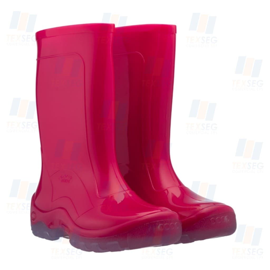 Bota de PVC Galocha Impermeável Infantil Pink Calfor Pampeana