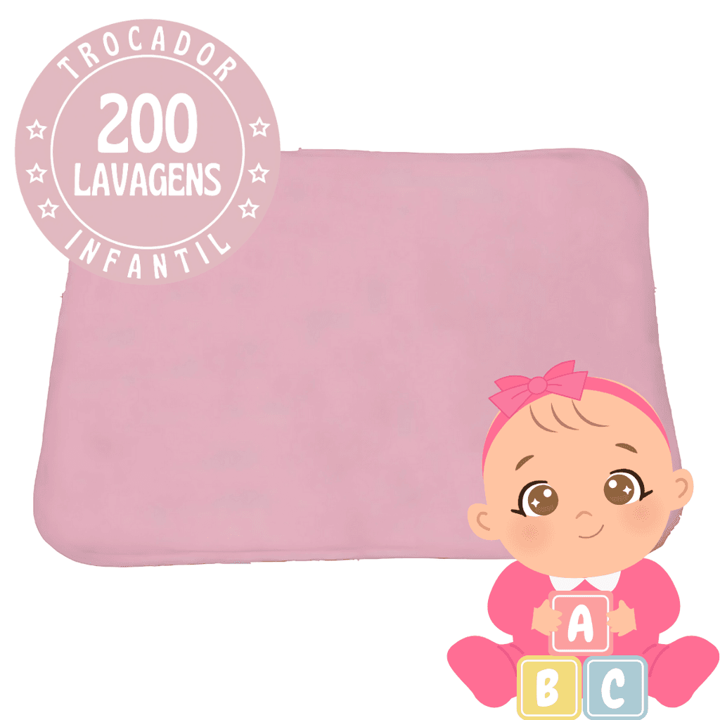 1 pc Trocador Portátil 70x50 Bebê Absorvente Acolchoado Multiuso - Rosa - Vila Flor