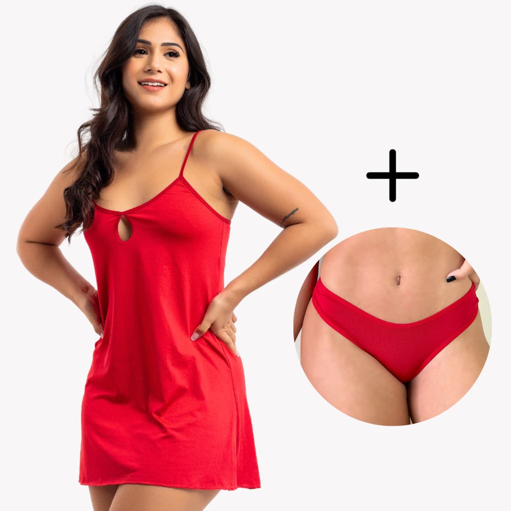 Kit Camisola Feminina Conforto + Calcinha Brinde Cores