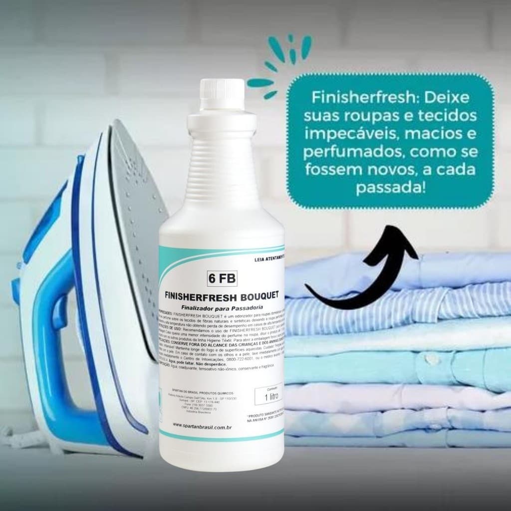 FinisherFresh Bouquet 1L Spartan Facilitador de Roupa Famoso Cheiro de Rico Perfume de Lavanderia