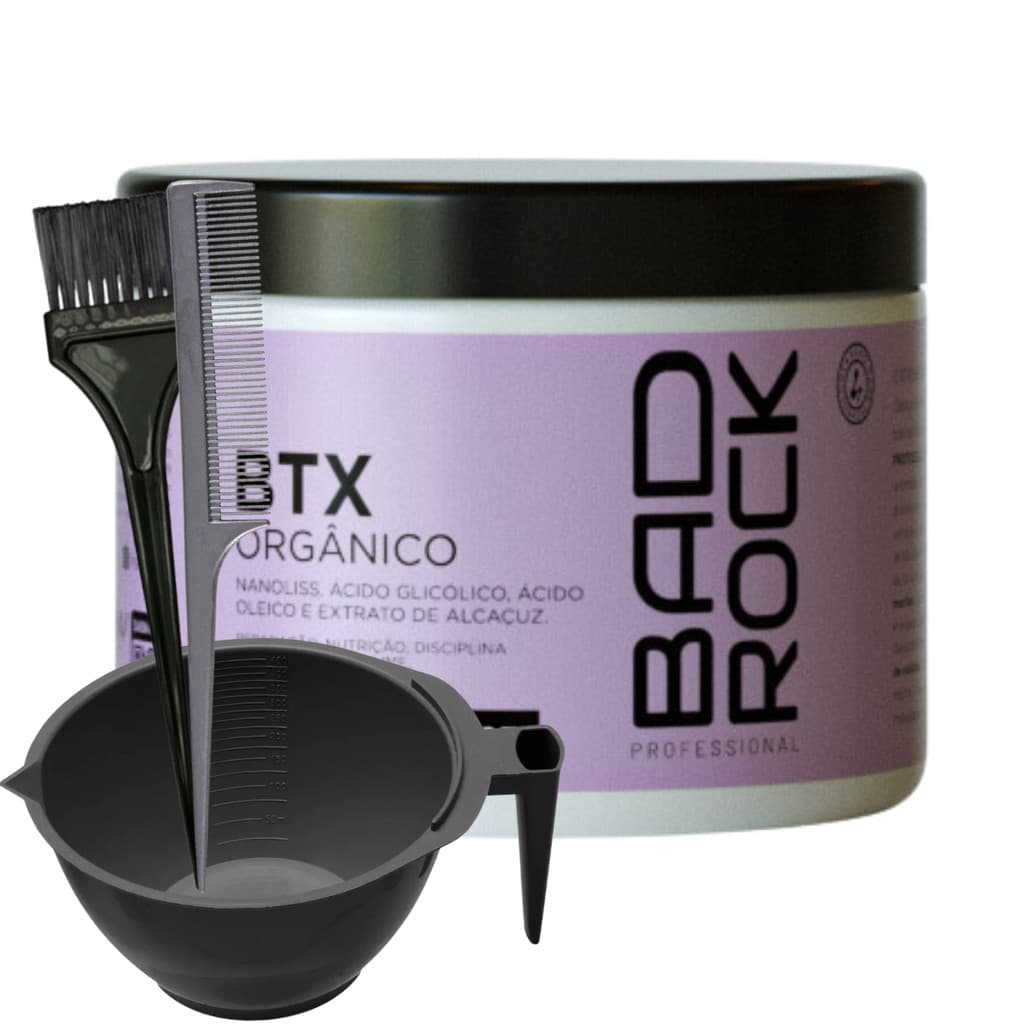 Kit Btox Hanova Bad Rock 300mL + Pente + Pincel c/ Cerdas e Tigela