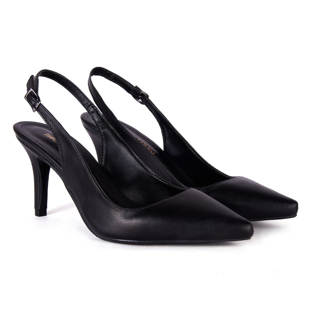 Scarpin Feminino Liso Moda Luxo Bico Fino Fechado Salto Alto 7,5cm Confortável Social Antiderrapante