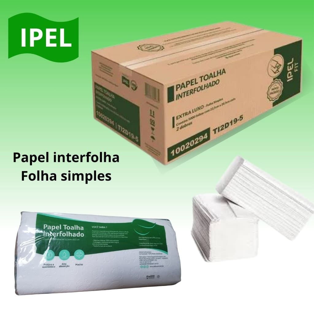 Papel Interfolha Folha Simples Para Mão 2000 Folhas Alta Qualidade Hospital Restaurante Residencia