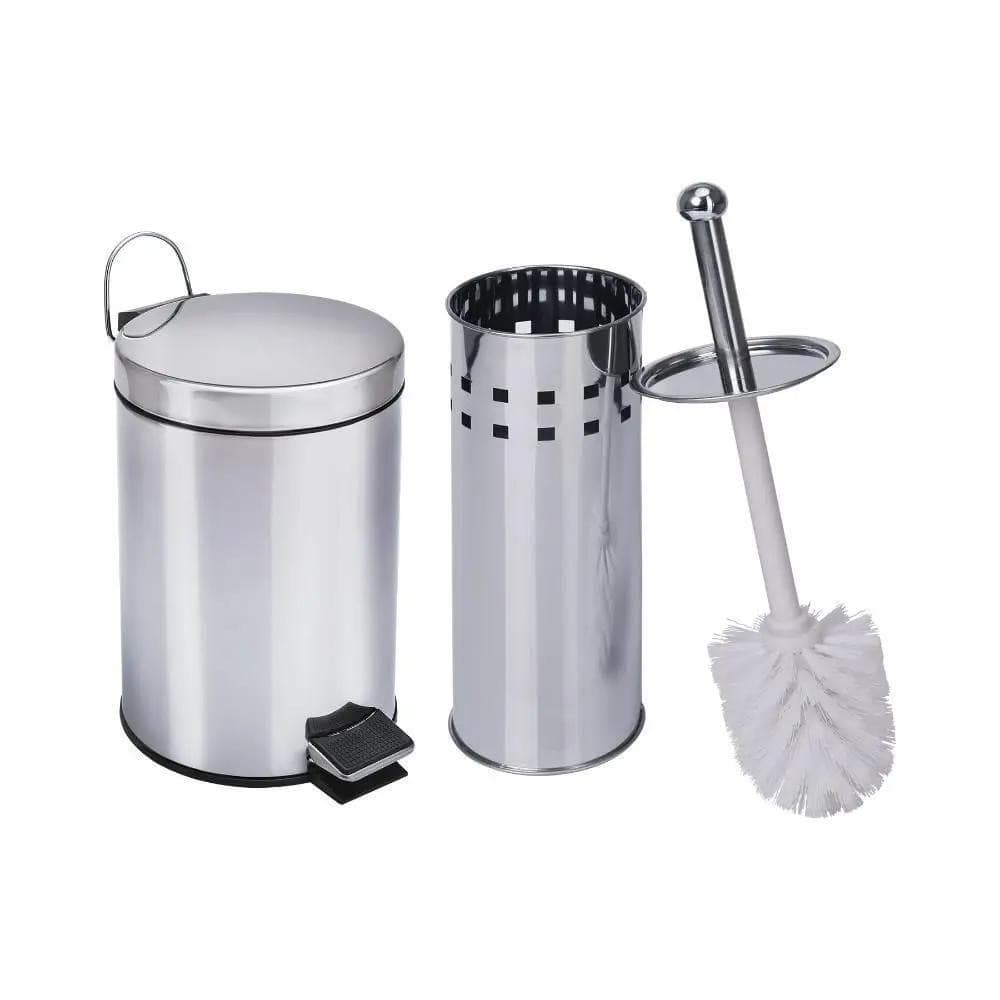 Escova Sanitária com Suporte Inox + Lixeira 3L para Banheiro Vaso Privada Dourada Preta Branca