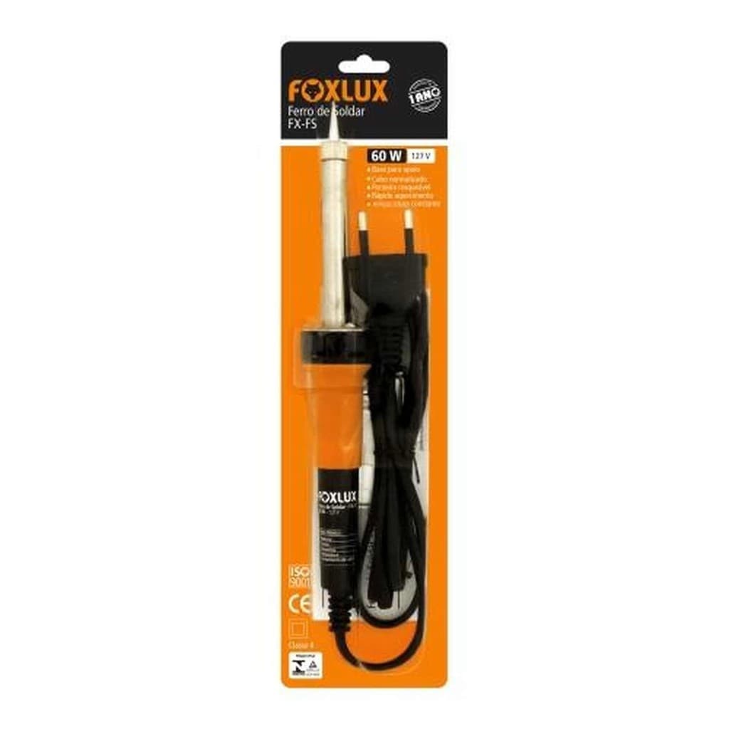 Ferro de Solda 60W 127V Cabo Emborrachado Dissipador de Calor - Foxlux