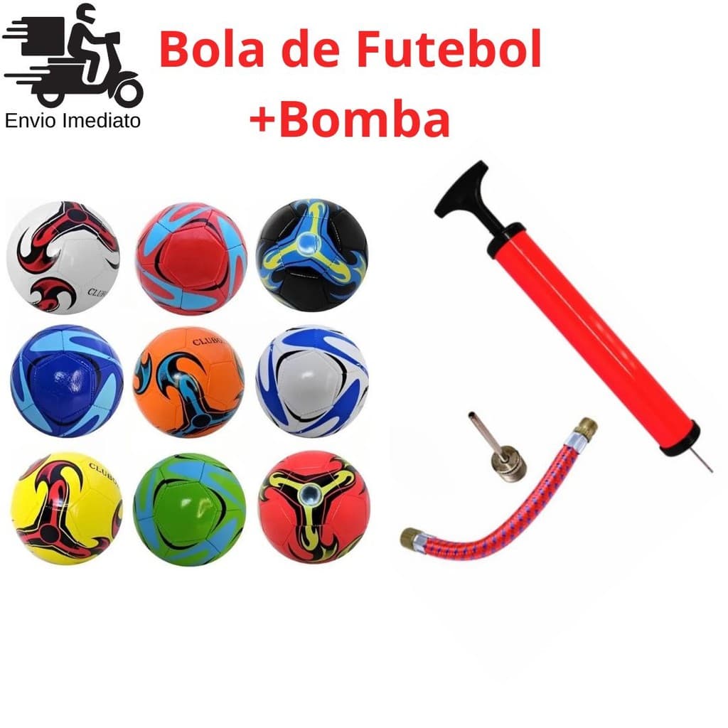 Bola de Futebol Campo Nº 5 + Bomba de Ar Para Encher Bola e Infláveis