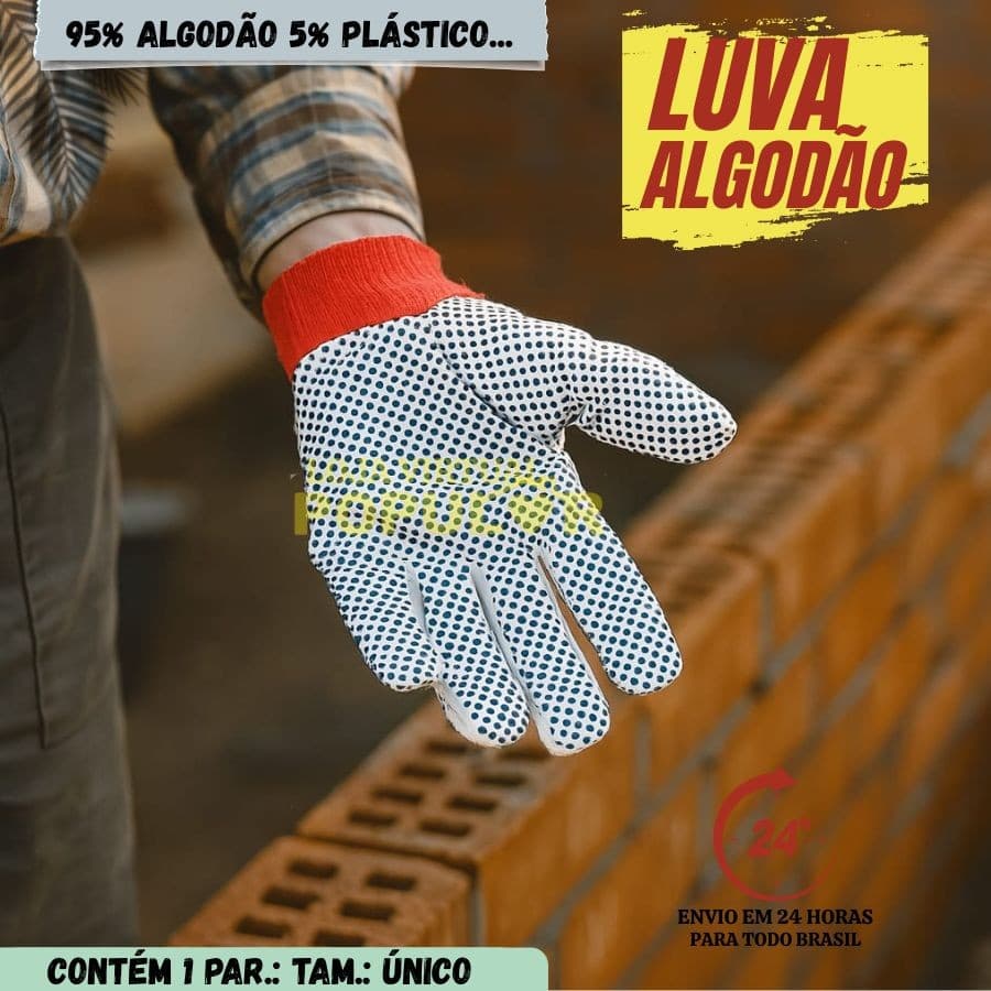 Luva Pigmentada de Malha Tricotada de Algodão Obras Construção Mecânica Jardinagem