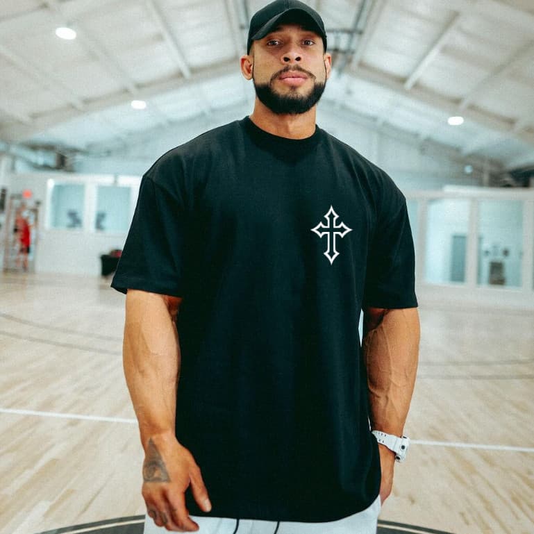 Camiseta Camisa Oversized Top para Academia Musculação Cruz Ramon Streetwear 100% Algodão