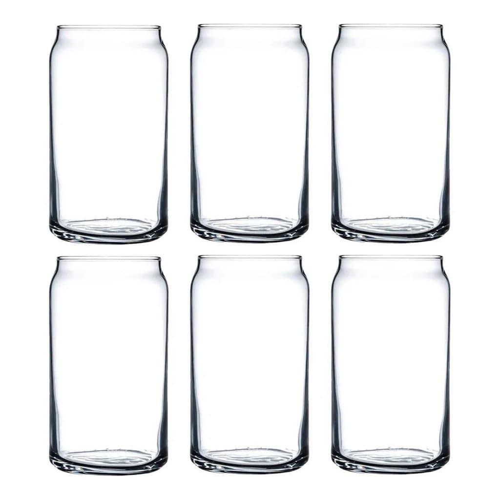 Jogo 24 Copos De Vidro Drink agua suco Copo Alto tipo Lata 4 conjuntos