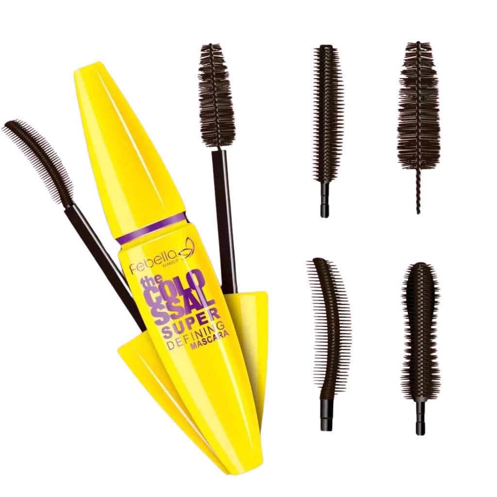 Rímel Super Colossal Febella – Máscara de Cílios à Prova d’Água com Volume Explosivo!