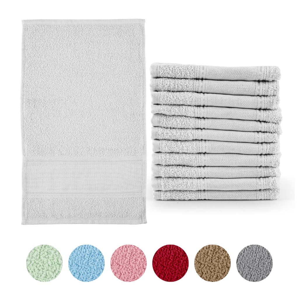 Kit 12 Toalha Lavabo 100% Algodão 30x50cm Ponto Cruz Bordado
