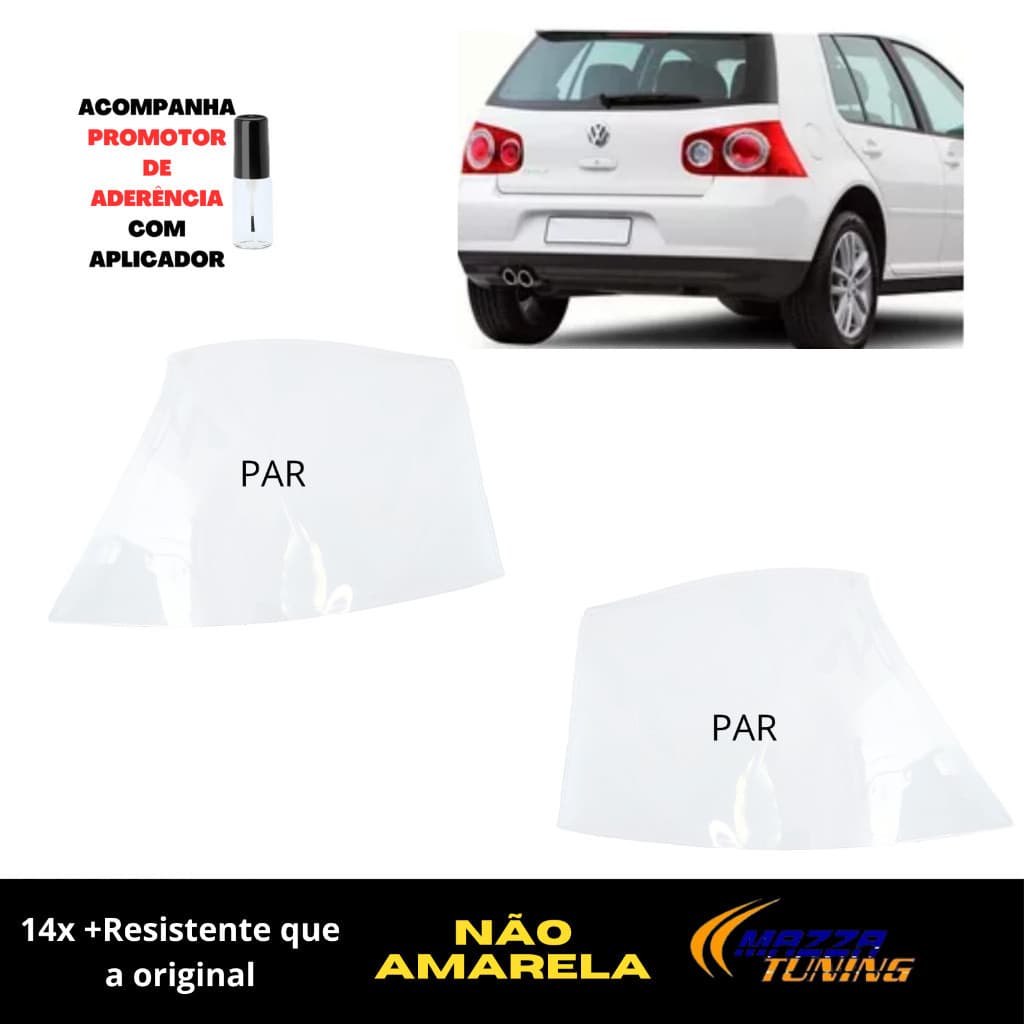 Lente Lanterna Traseira Golf 2007 2008 2009 2010 2011 2012 2013 - O Par Com Cola - São Paulo Envio Rápido