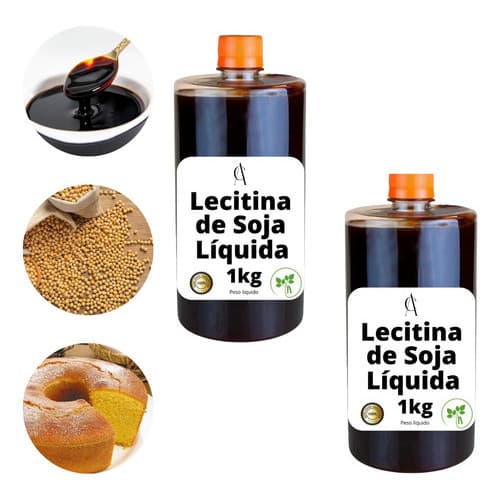 Kit 2 Kg Lecitina De Soja Líquida Emulsificante Alimentício