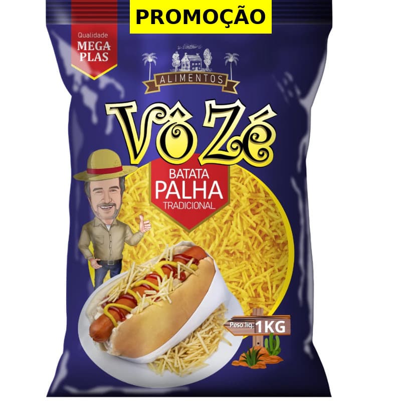 Batata Palha Sequinha Vô Zé Crocante Profissional Pacotes 500g 1kg 2kg Ideal Lanchonete