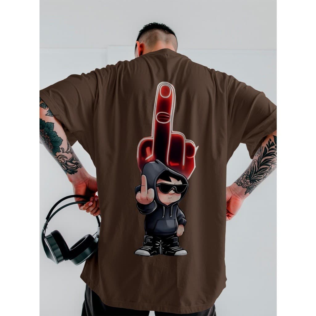 Camiseta Oversized Foda-se Sistema Quebrada Streetwear Premium Dtf Ref3478