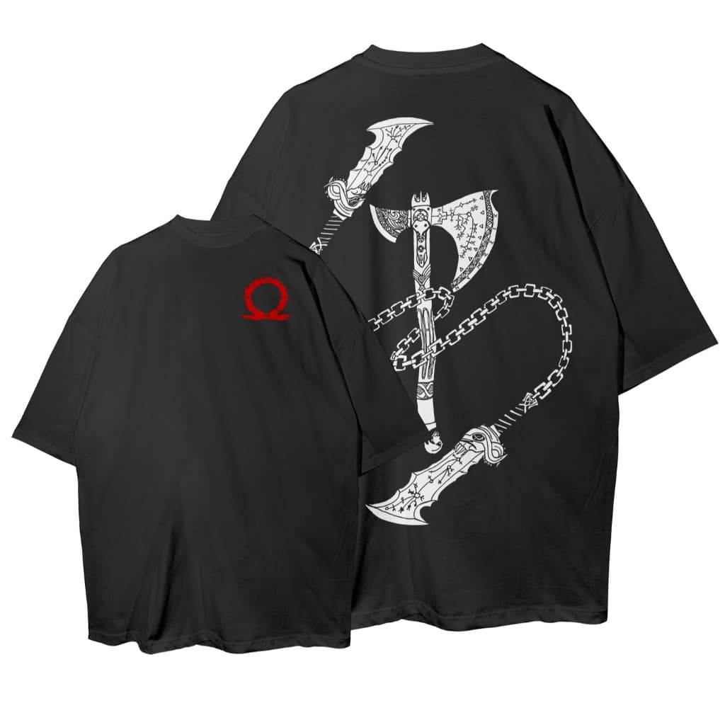 Camiseta Básica God of War Blade of Chaos Kratos Chains Game Streetwear Camisa Unissex