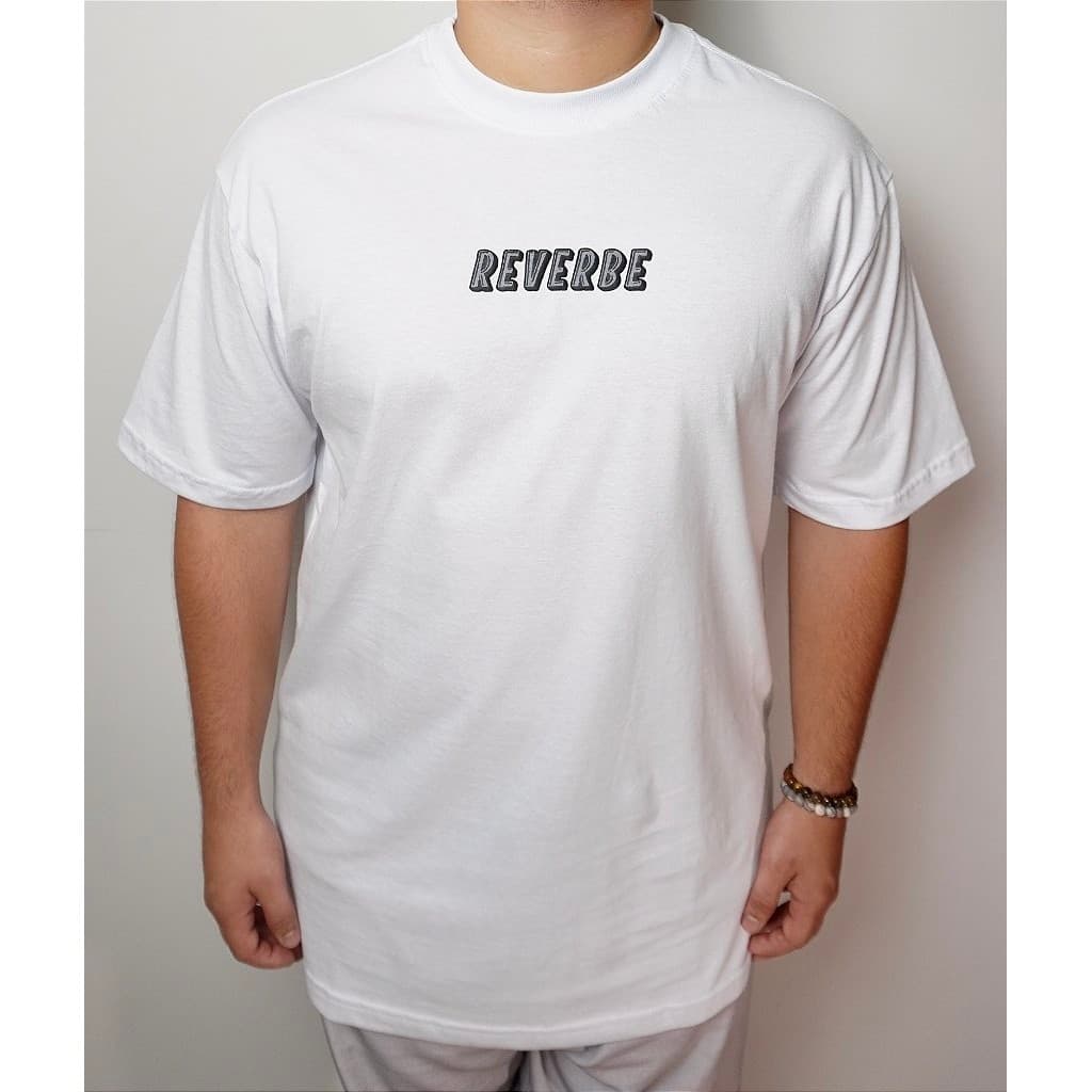 Camisa Branca Oversized Street Estampada Minimalista Puff Branca Reverbe Algodão