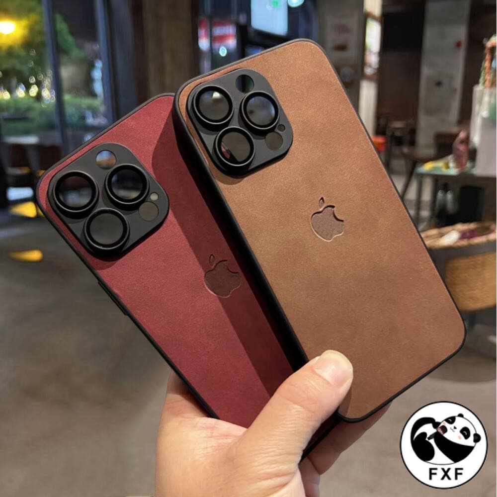 Pele Sentimento De Cordeiro Luxo Caso Couro Para iPhone Air 17 16 15 14 13 12 11 Pro Max Protetor Lente Completa