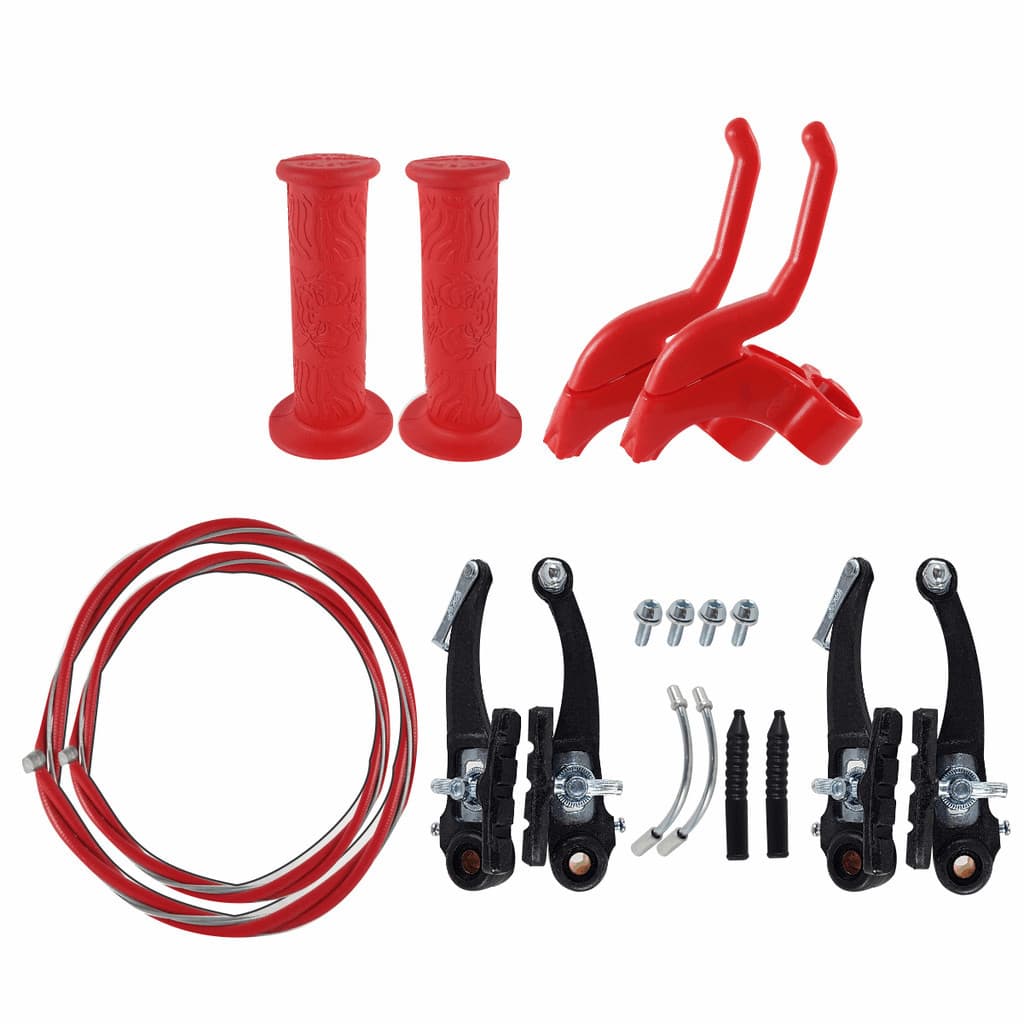 KIT Freio V-Brake manete manopla conduite Vermelho aro 16