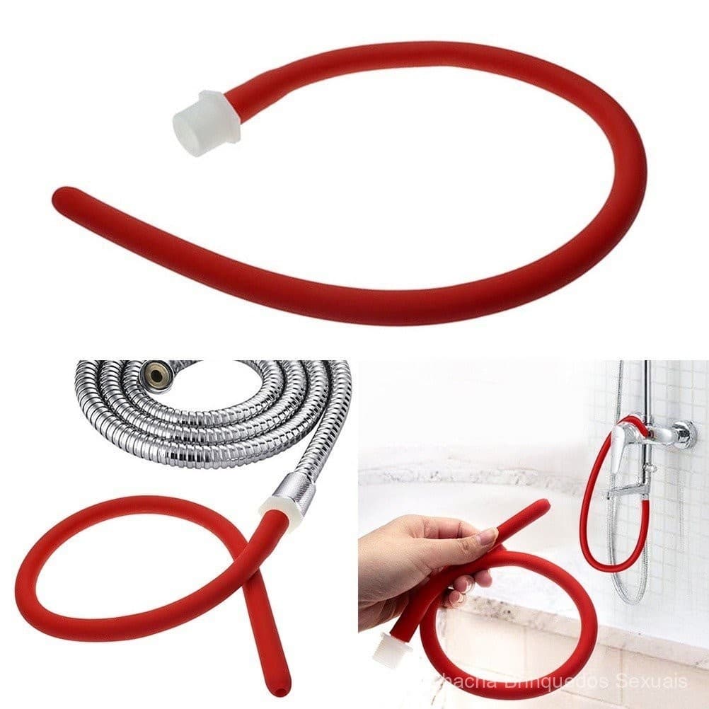 50CM Silicone Bidé Ducha Anal Wash Bidé Mangueira Enema Bocal Lavagem Anal Limpeza Chuveiro Duche Anal Tubo de Chuveiro