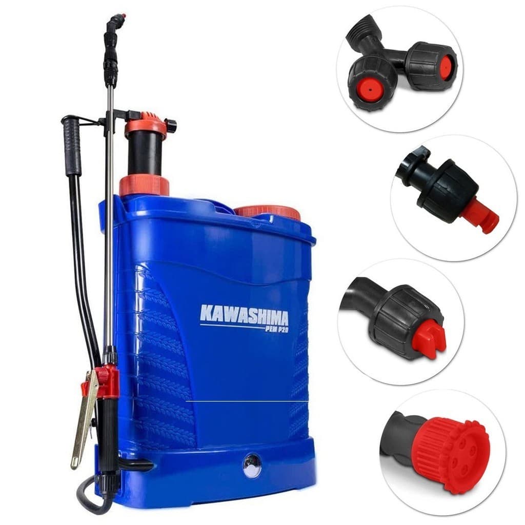 Pulverizador Agrícola Costal Manual e Elétrico 20 Litros Kawashima PEM P20