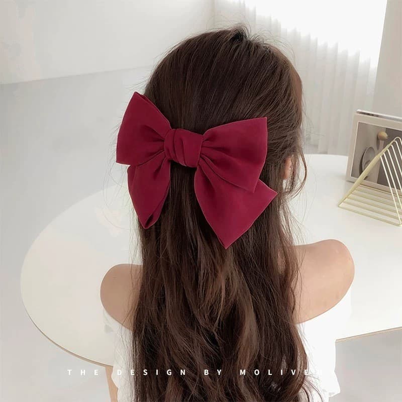 KIT COM 2 PCS Guardanapo com laço de bico de pato para mulheres e meninas/grampo de cabelo com laço de cauda longa
