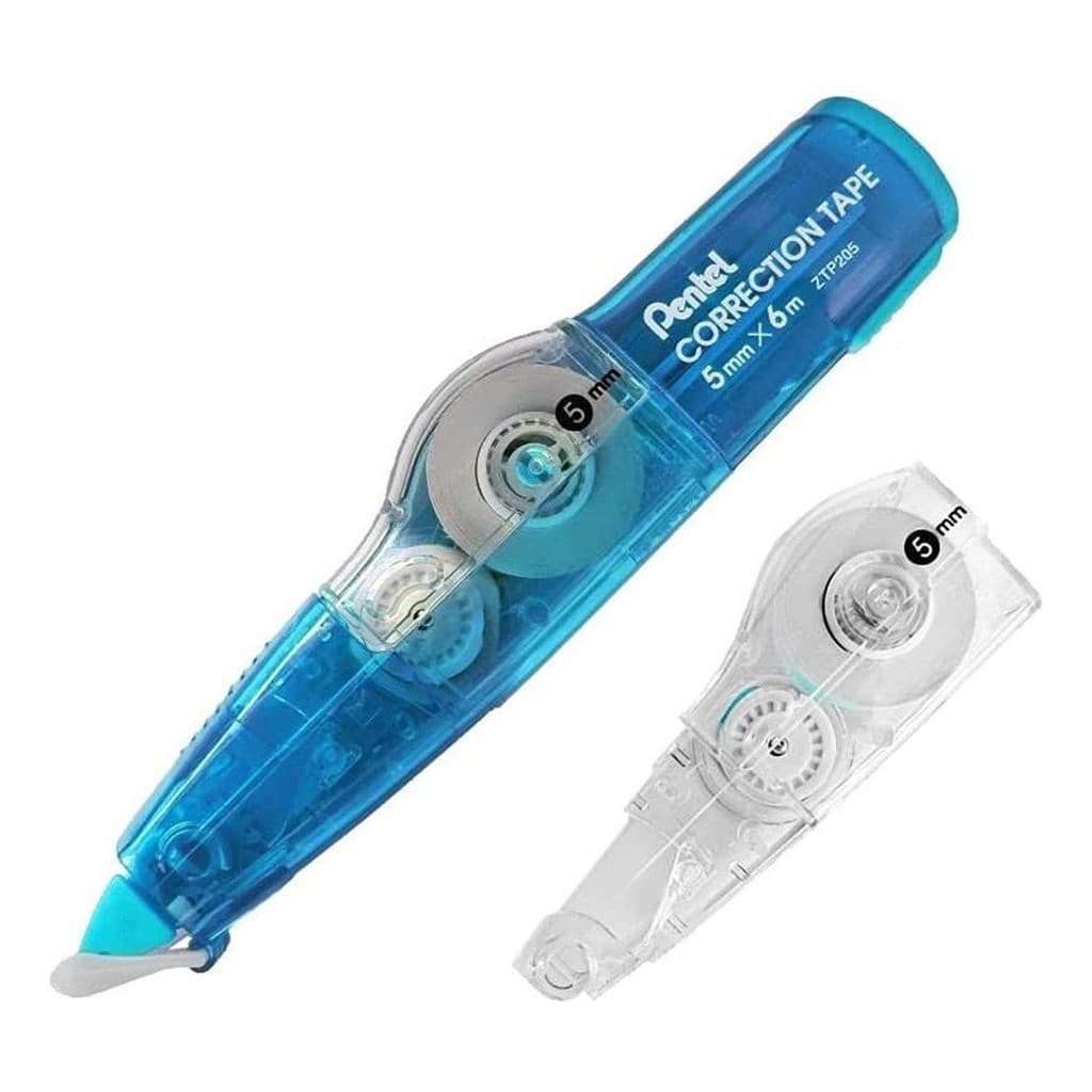 Fita Corretiva  5mmX6mm Pentel Azul + Refil Pentel Azul BL