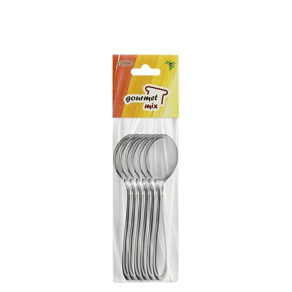 Colher Café Inox talheres c/ 6pçs Gourmet