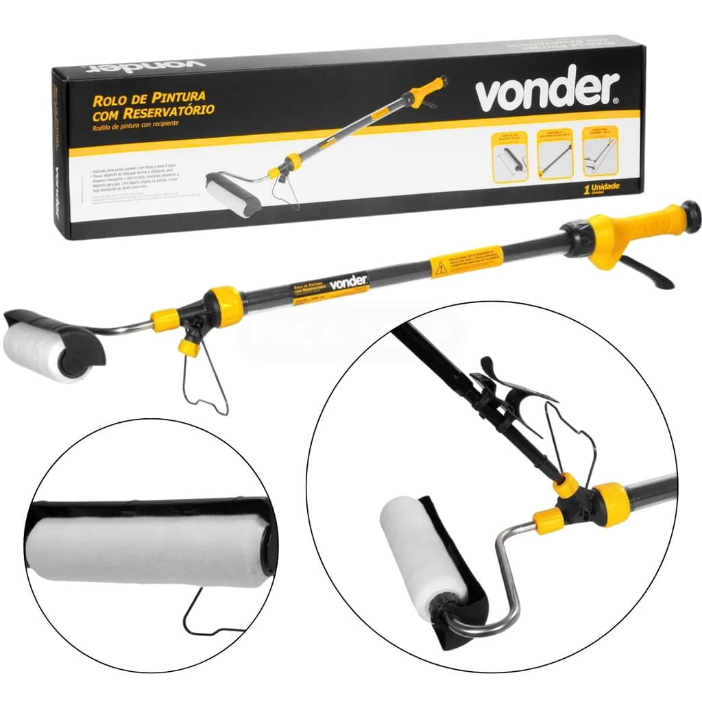 Rolo De Pintura Anti Respingo Ideal Para Pinturas Em Parede E Teto Rerservatório De 500ML - Vonder