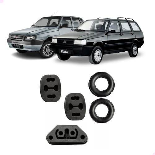 Kit Borracha Coxim Escapamento Fiat Uno Elba