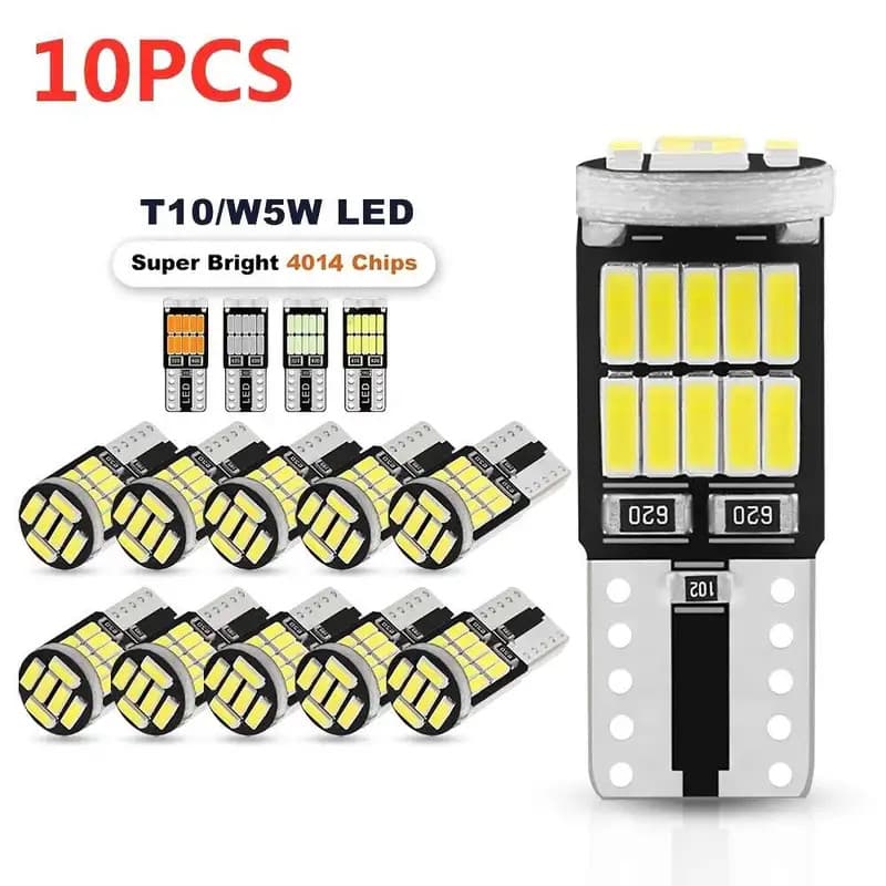 10x W5W T10 Lâmpadas Led Canbus 4014 SMD 6000K 168 194 5w5 Interior Do Carro Cúpula Leitura Placa De Licença Luz Lâmpada Sinal