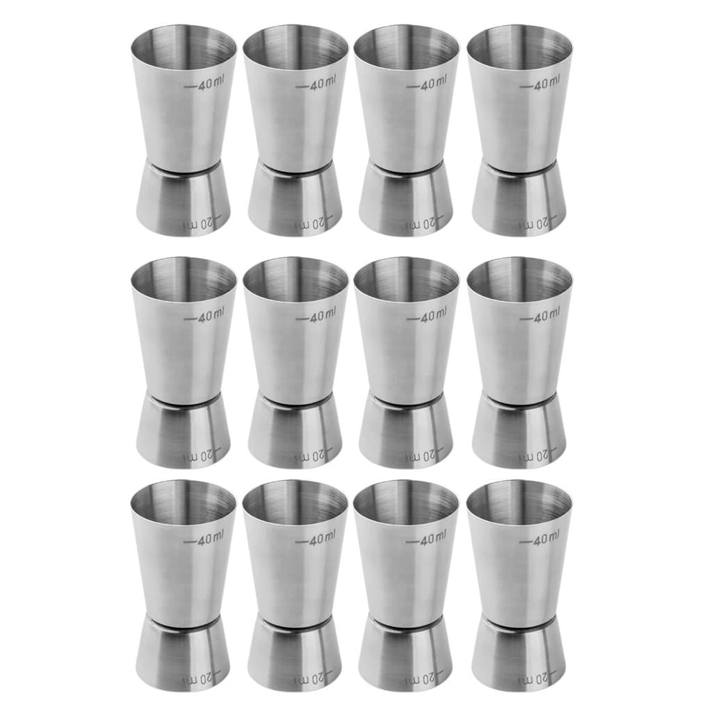 Kit 12 Dosador De Bebidas Medidor Inox Bartender Barmen 40/20ml Bar Restaurante