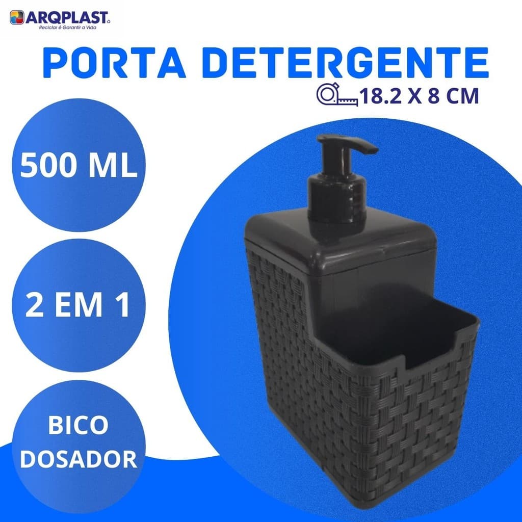 Dispenser Detergente Bucha 500ml Porta Esponja Oferta